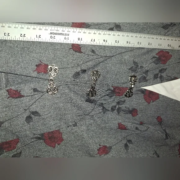 Chad Stevens 2 piece pants  suit / size 16w / gray with floral design - Picture 14 of 15